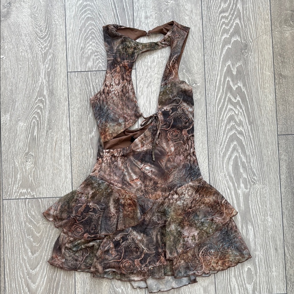 Elegant Camouflage Sleeveless Dress